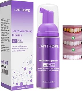 Teeth Whitening Mousse, Refreshing Breath Deep Cleaning Foam Toothpaste Natural Mouth Wash Water, Purple Teeth Whitening Toothpaste Ultra Fine Mousse Foam