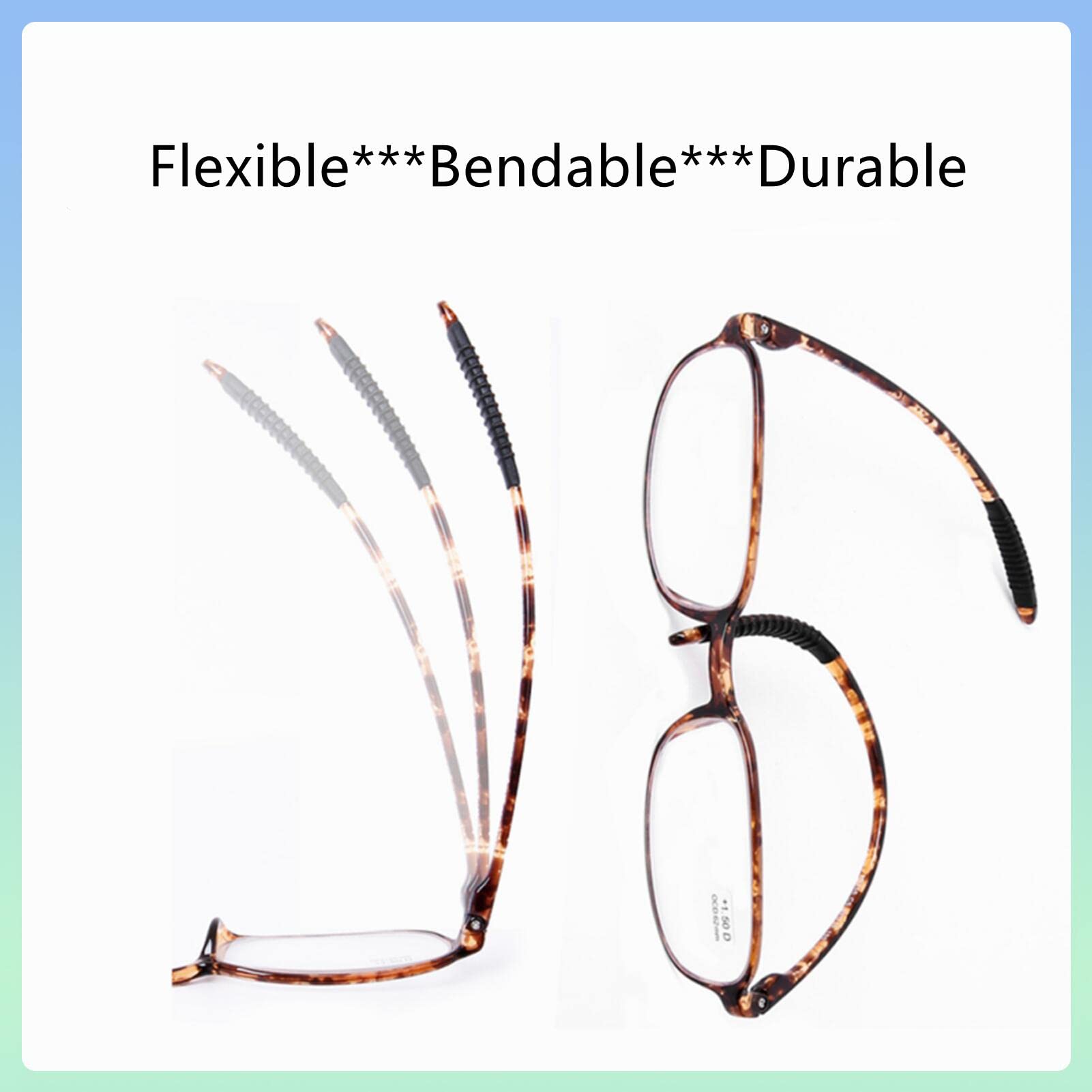 DOOViC Reading Glasses Blue Light Blocking +1.25 Tortoiseshell/Rectangle TR90 Flexible Frame Lightweight Readers Glasses for Men/Women - Image 4