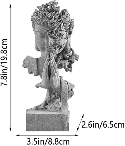 Miniatura 6 de livelyfish Estatua de Buda meditante, estatuas de jardín zen, piedra arenisca, pensador, escultura de Buda para pecera, acuario, decoración del