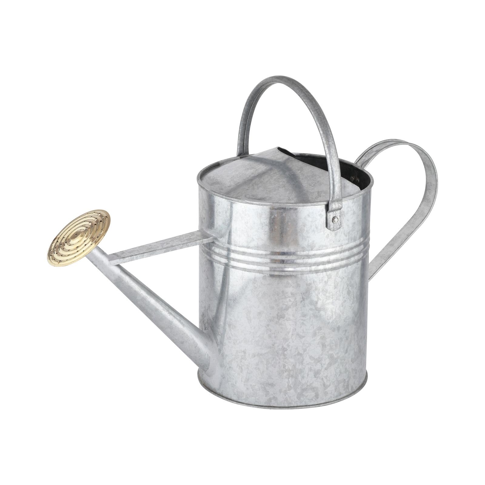 Unibos | 9 Litres / 2 Gallon Garden Plant Flower Galvanised Metal Steel Watering Can With Brass Rose