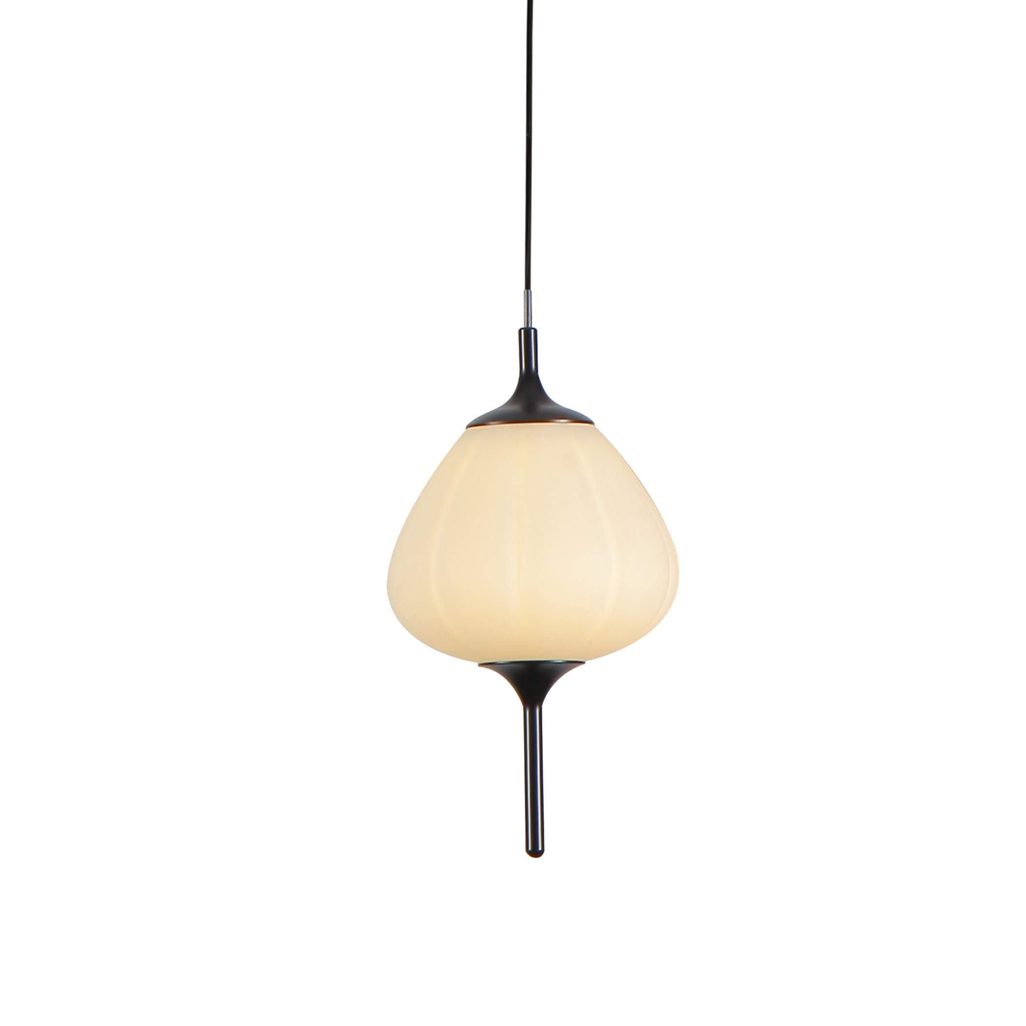VONN Lighting Lecce VAP2221BL 5" Integrated LED ETL Certified Height Adjustable Pendant Light with Glass Shade in Black