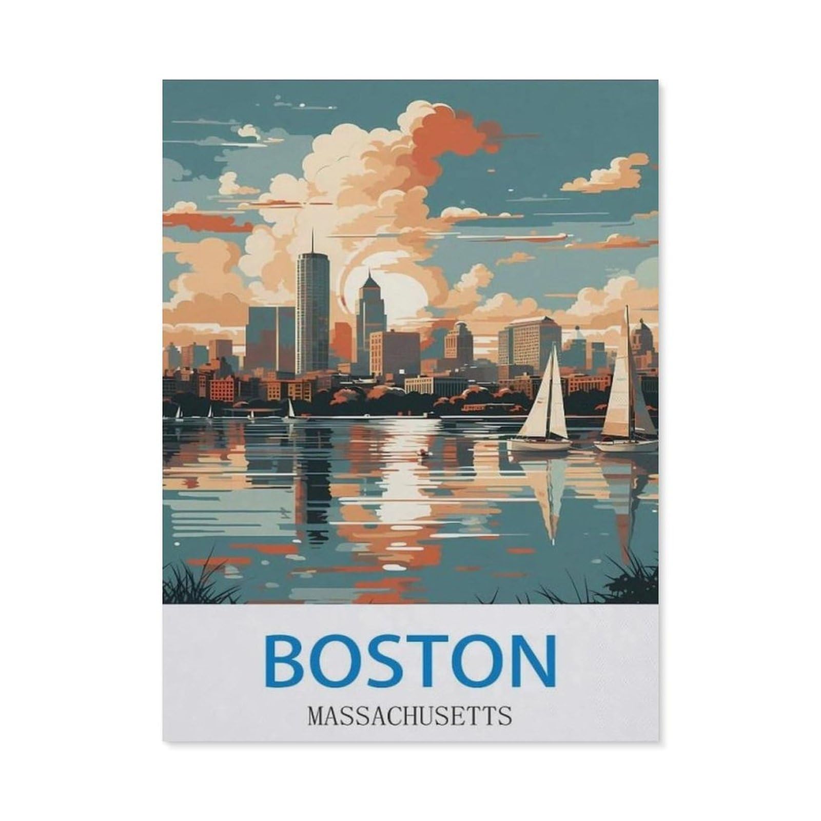 BEAYODKP Diamond Painting，Boston Massachusetts（30x40cm）