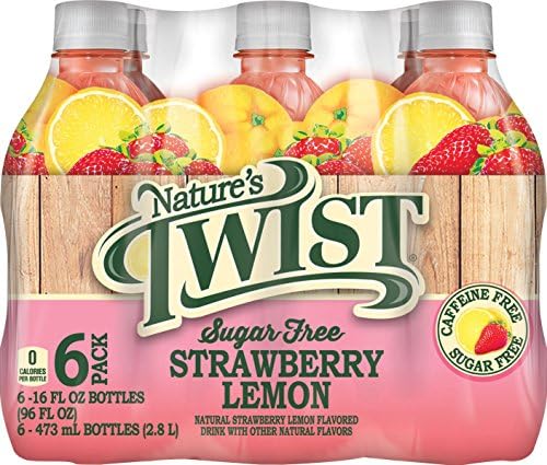 Nature's Twist Sugar Free Juice, Strawberry Lemon, 16 Ounce (Pack of 6)