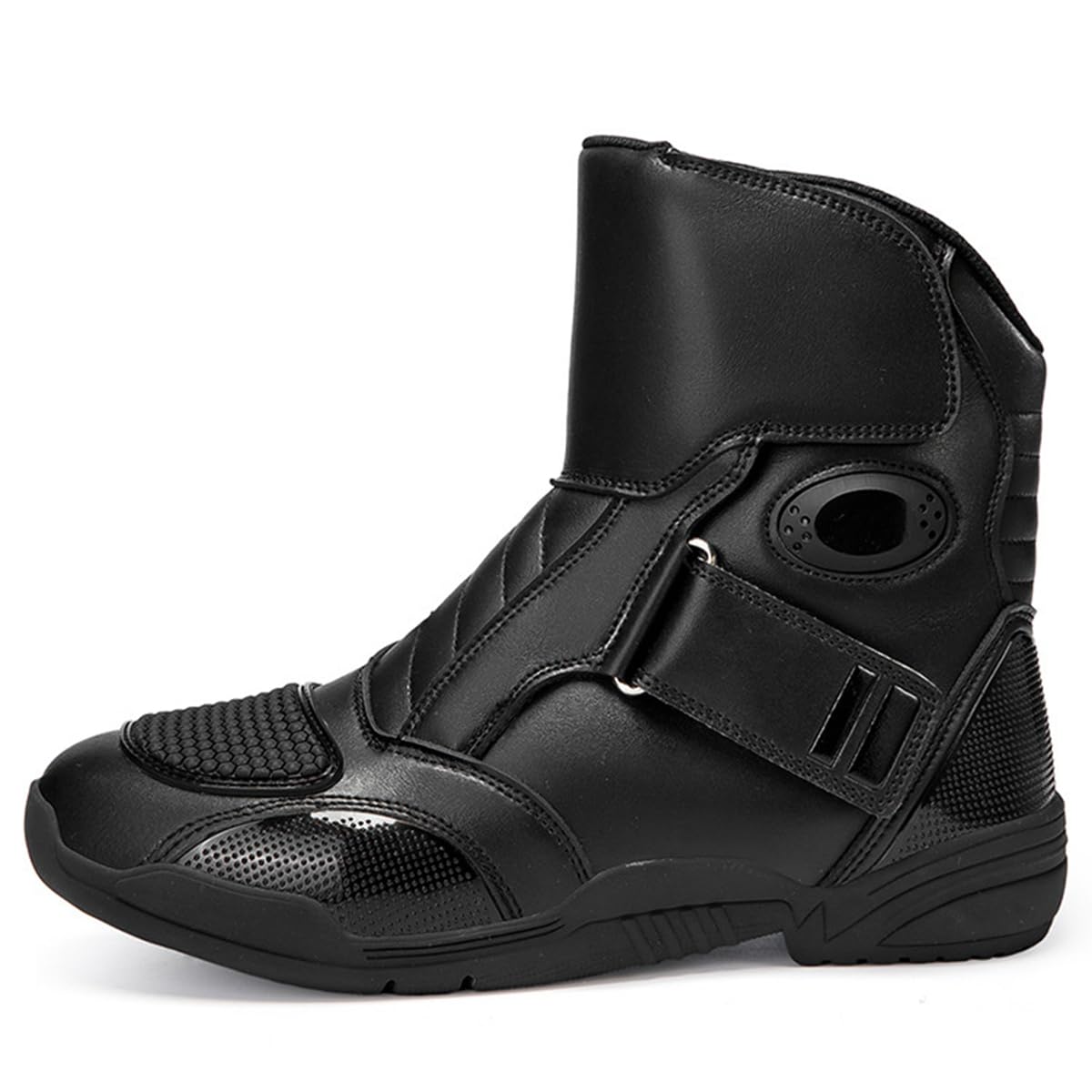 SDEQA Scarpe Moto Uomo in Pelle, Stivali Moto Motocross Strada | Stivali Protettivi Traspiranti Antiscivolo Motociclista per Pista e Strada