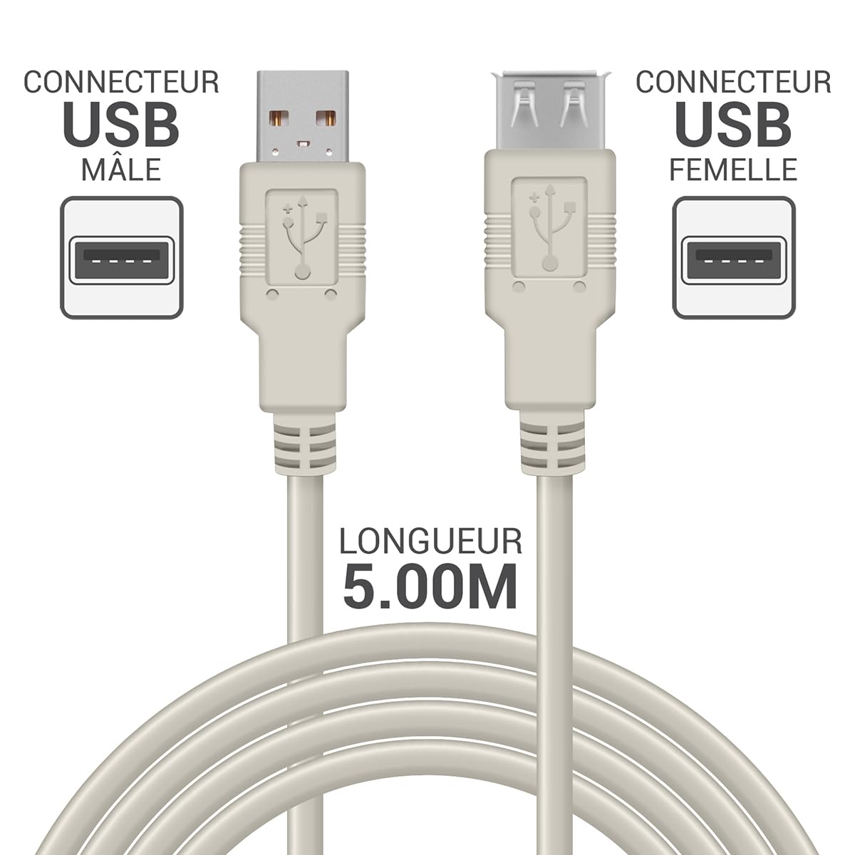 Prolunga Usb Maschio Femmina 5 Metri