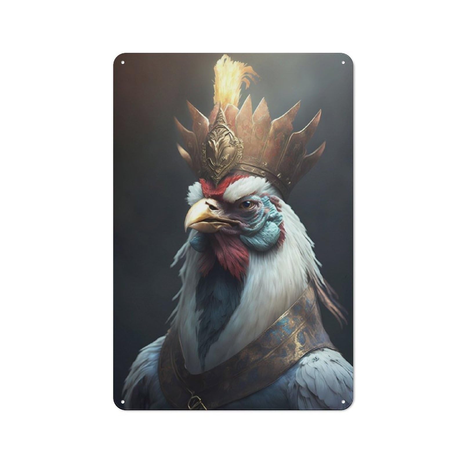 Junmoney Chicken Magical Tin Wall Sign 30X20cm, Character Room Wall Plaque For Bedroom, Kitchen, Office Or Living Room