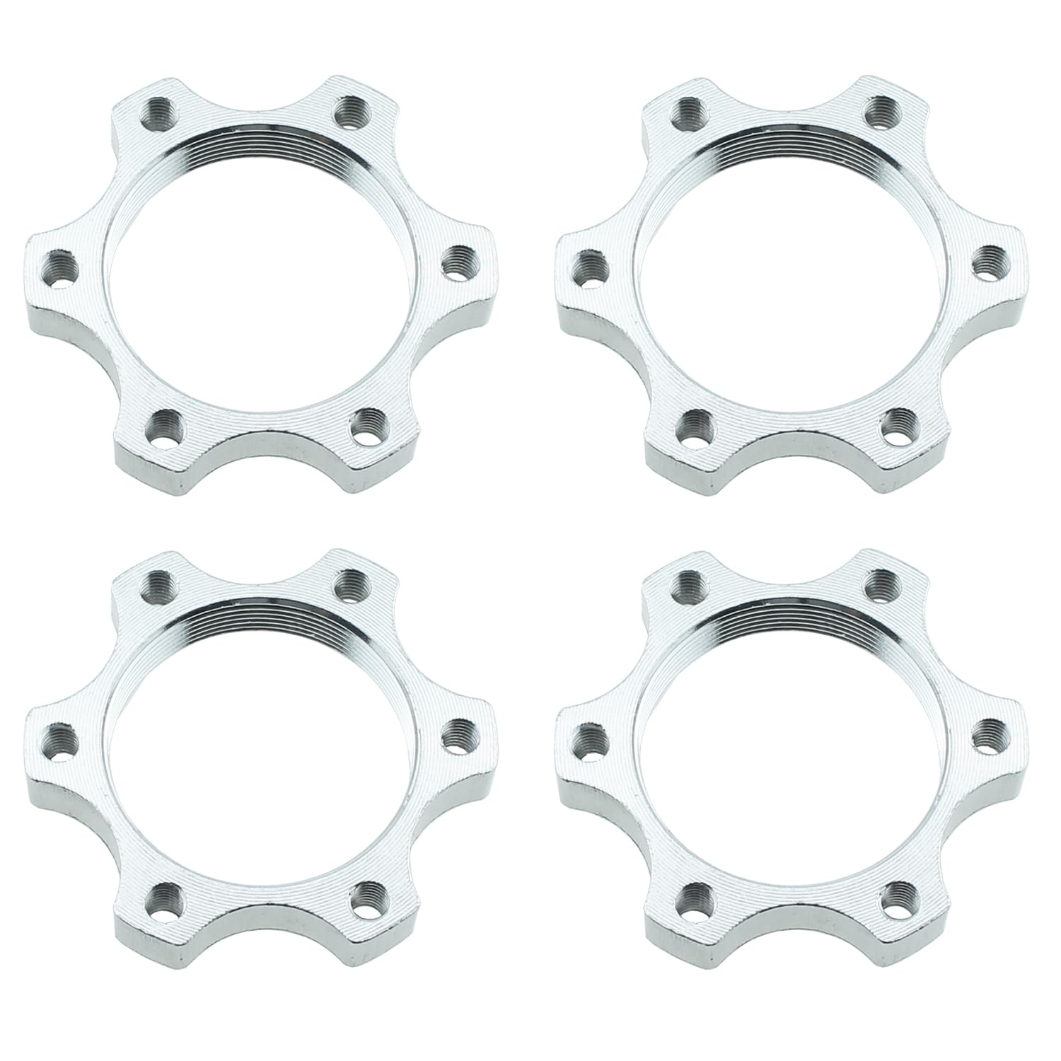 RLECS 4PCS 44mm Bicycle Flywheel Threaded Hub Discs Bicycle Silver Aluminium Disc Brake Disc Suitable for Connecting Bicycle Rotors and Brake Drum