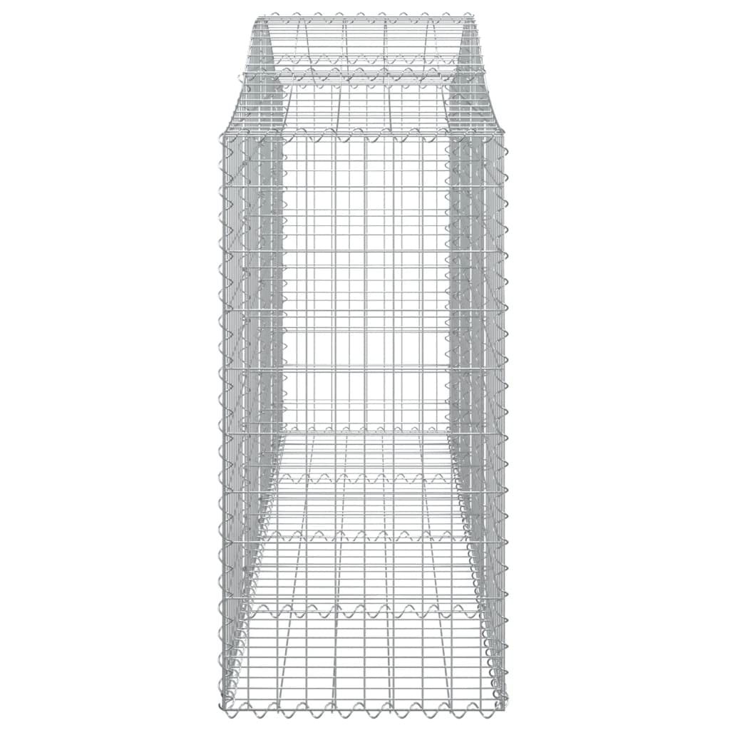 Kosze gabionowe ocynkowane żelazo 6 sztuk 200 x 50 x 120/140 cm, ściany do przechowywania klatki ze wzmocnionymi haczykami, średnica drutu 3,5 mm, oczka 5 x 10 cm, dekoracyjne bariery
