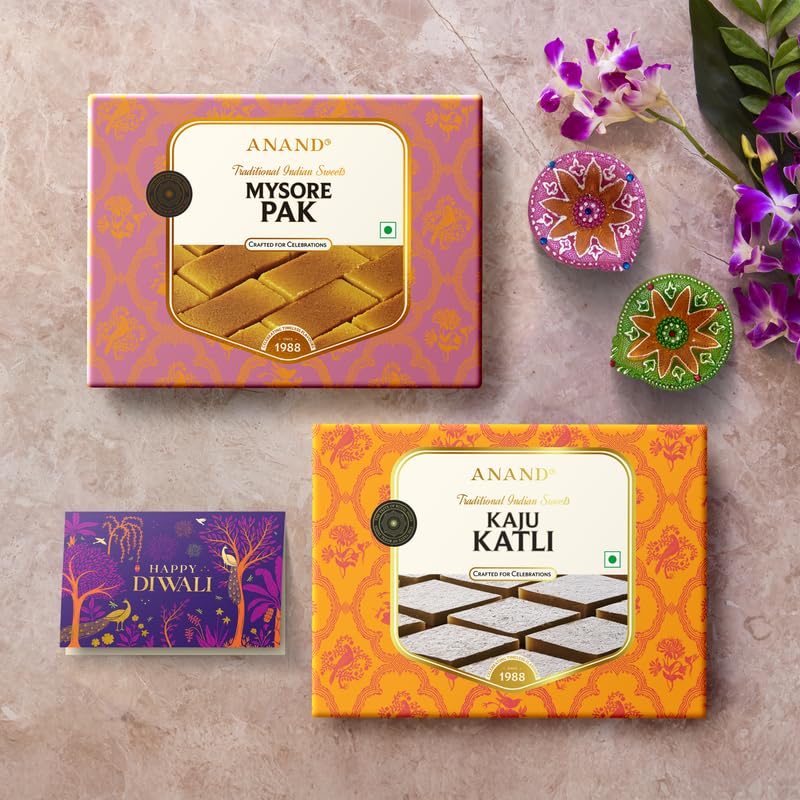 Anand Classic Sweets Mysore Pak + Kaju Katli Combo 200g x 2 with ...