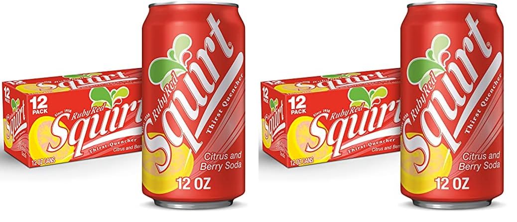 Squirt Ruby Red Grapefruit Soda, 12 fl. oz. Cans, 12 Pack (Pack of 2)