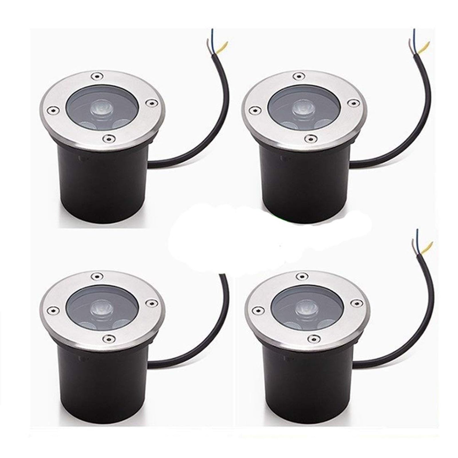 4 x oświetlenie zewnętrzne 85-265 V, wodoszczelne IP67, wbudowane reflektory, oświetlenie uliczne, oświetlenie krajobrazu, oświetlenie LED do trawnika, tarasu i patio (kolor: niebieskie światło