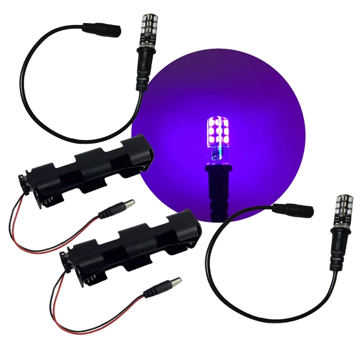 Prop and Scenery Lights Blacklight LED Effect Kit - 4 Piece Set, 12V Battery