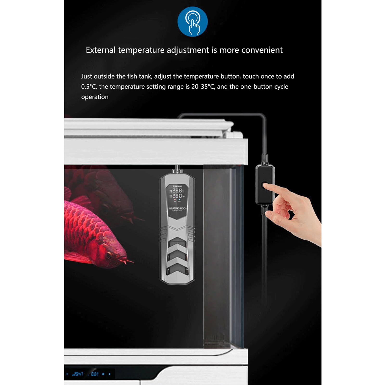 Calentador De Acuario Automático De Ahorro De Temperatura Constante De La Barra De Calefacción del Inversor,800W