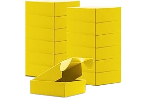 15 pack Recyclable Corrugated Cardboard Box for Shipping Mailing Gifts (Yellow, 6x6x2")