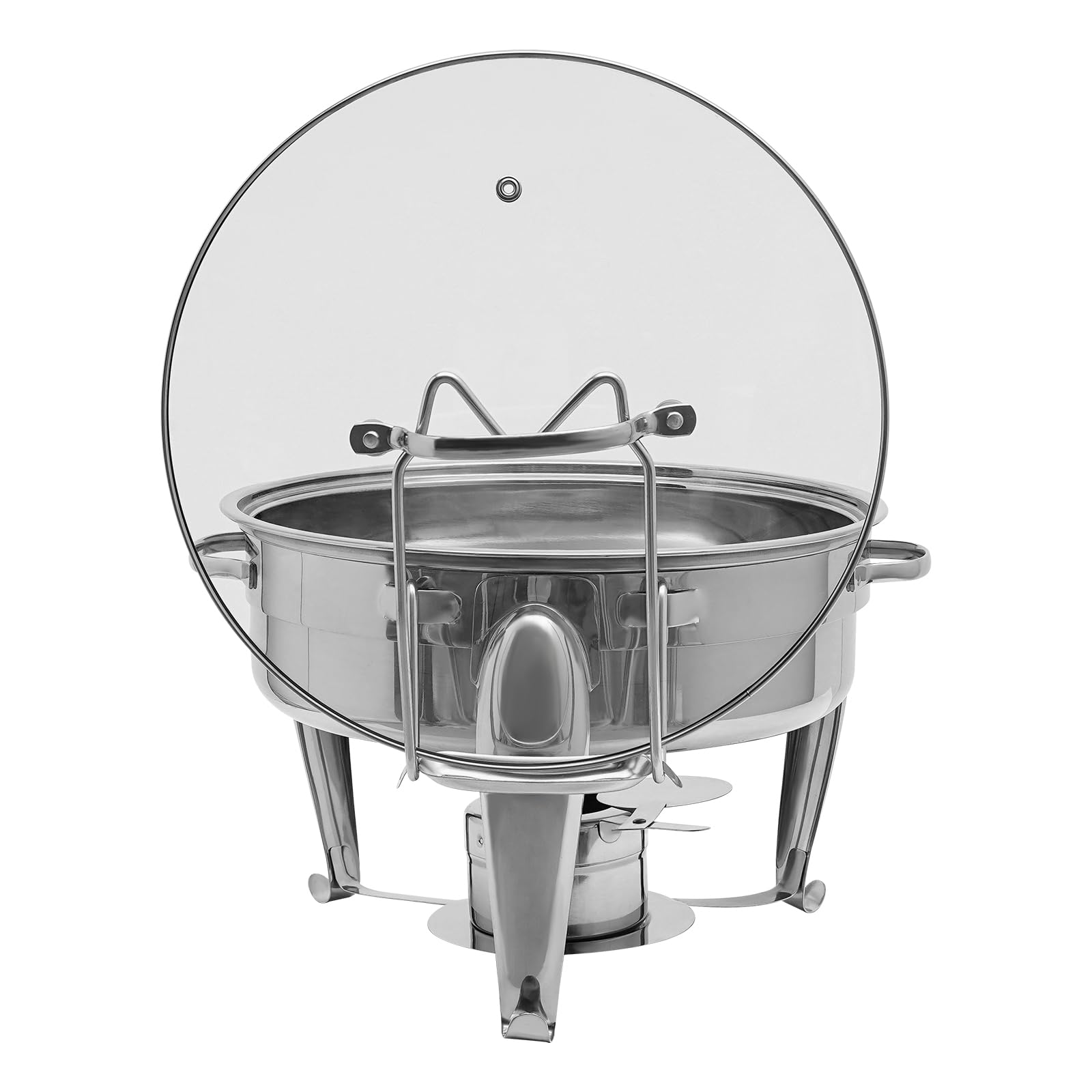 Contenitore per alimenti in acciaio inox, rotondo Chafing Dish, isolante alimentare, contenitore per buffet, per chafing dishes, per catering, buffet e feste (6 l)