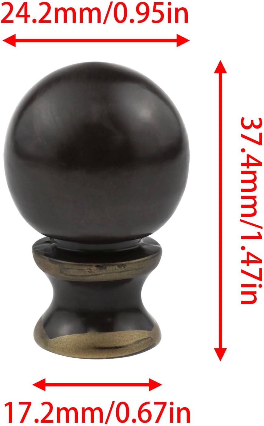 Bronze Steel Ball Knob Lamp Shades Finials Cap Knob Lamp Holder Lighting -2 PCS