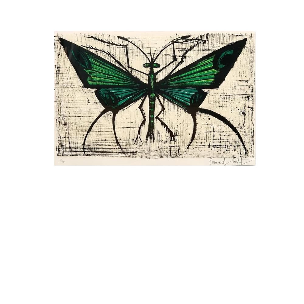 Toile Bernard Buffet Papillon Vert une impression d'art premium pour décoration nordique