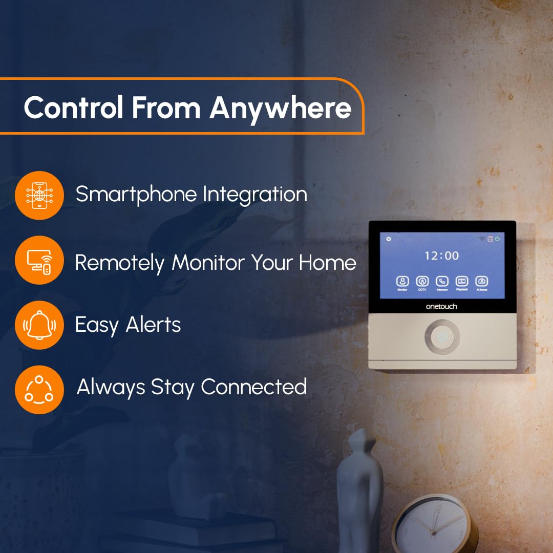 ONETOUCH BIS Certified Full HD Video Door Phone with 2-Channel DVR, SD Card Slot, Smart Lock & Sensor Integration, Voice Changer, AHD Camera Support, Smart Home Security, Black 3