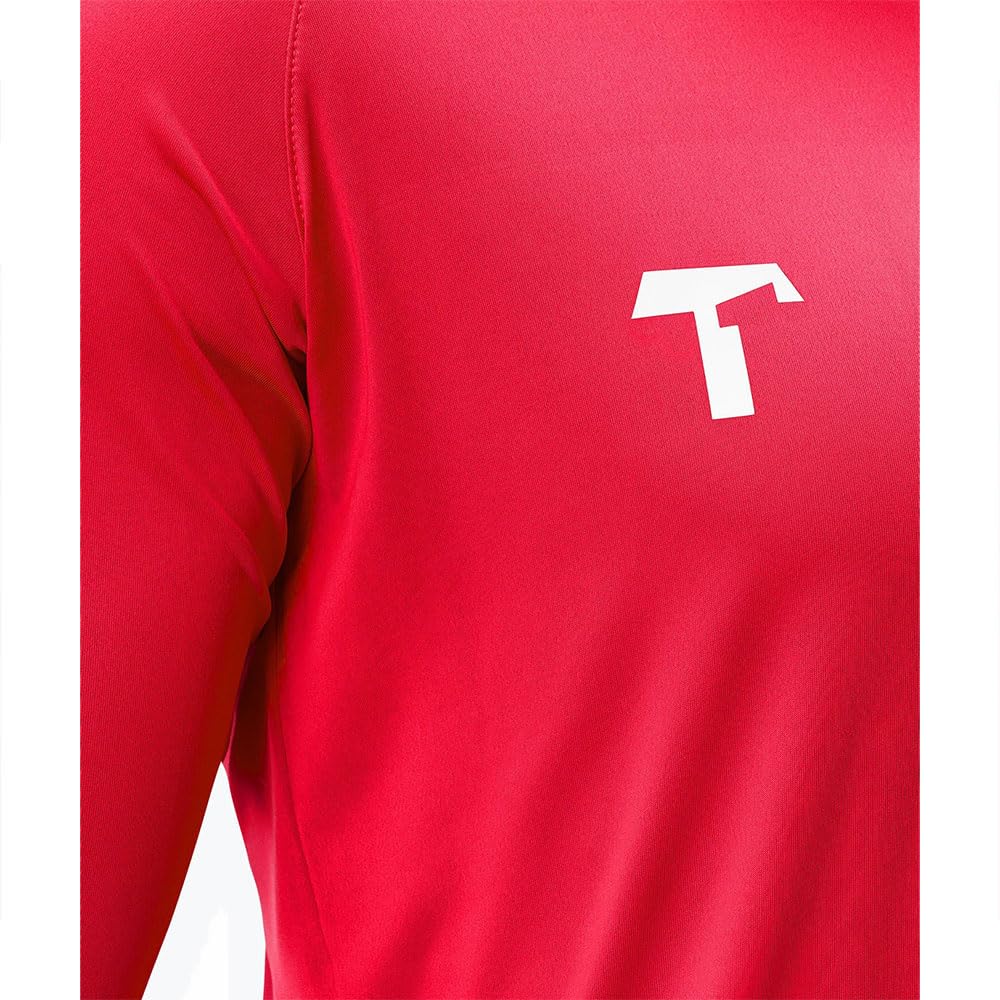 T1TAN Torwarttrikot - Fußballtrikot für Torhüter - Langärmliges Trikot für Herren, Damen und Jugendliche - Farbe rot - Größe M