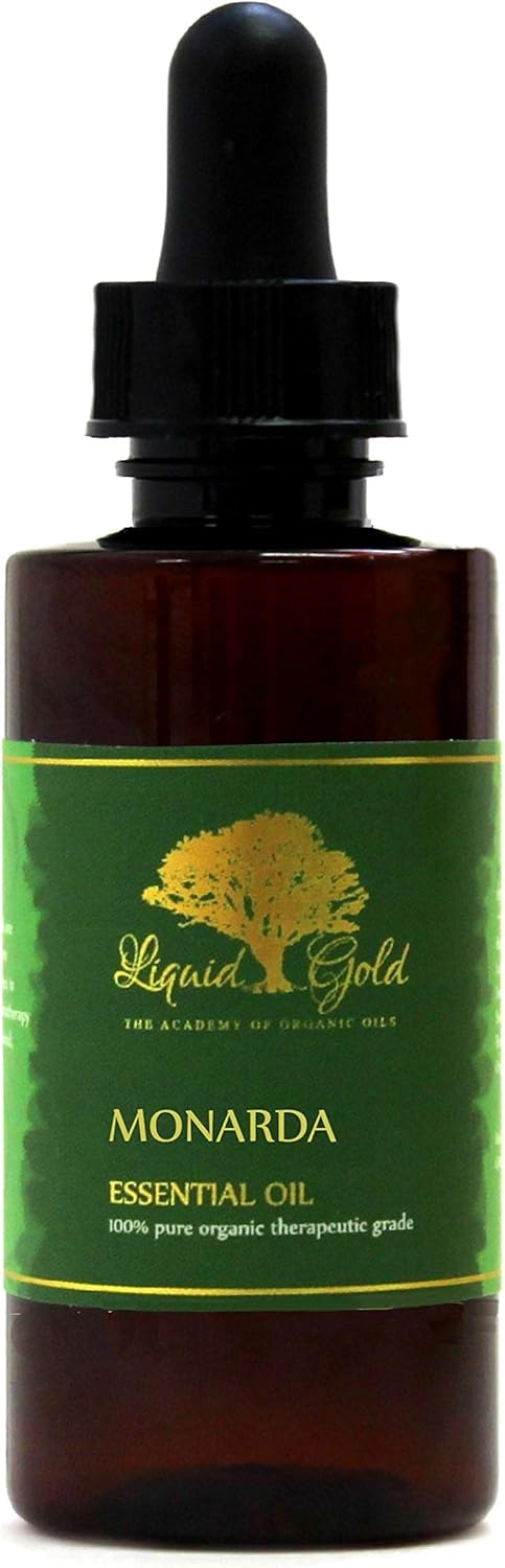 Liquid Gold Inc - 2 oz with Dropper - Premium Monarda Essential Oil - Pure Organic Natural Aromatherapy