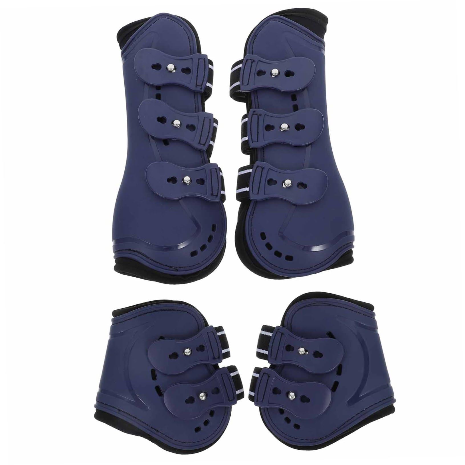 COLLBATH Botas para Caballos Botas para Patas de Caballo Soporte para Tendones Botas para Tendones de Caballo con Delantera Abierta Ajuste Cómodo