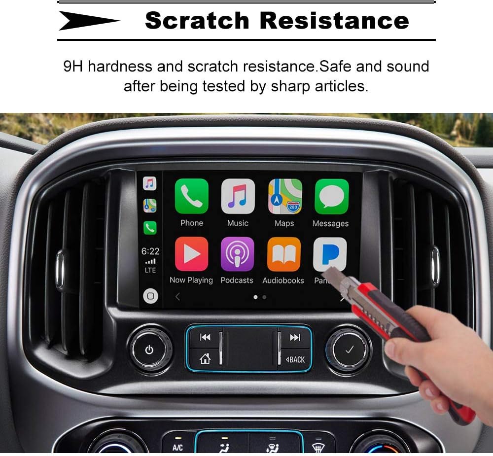 onghsd 8 inch tempered glass film for chevroletchevy colorado z71 lt zr2for chevroletchevy silverado 1500 ld 2500hd 3500hd 2015 2016 2017 2018 2019