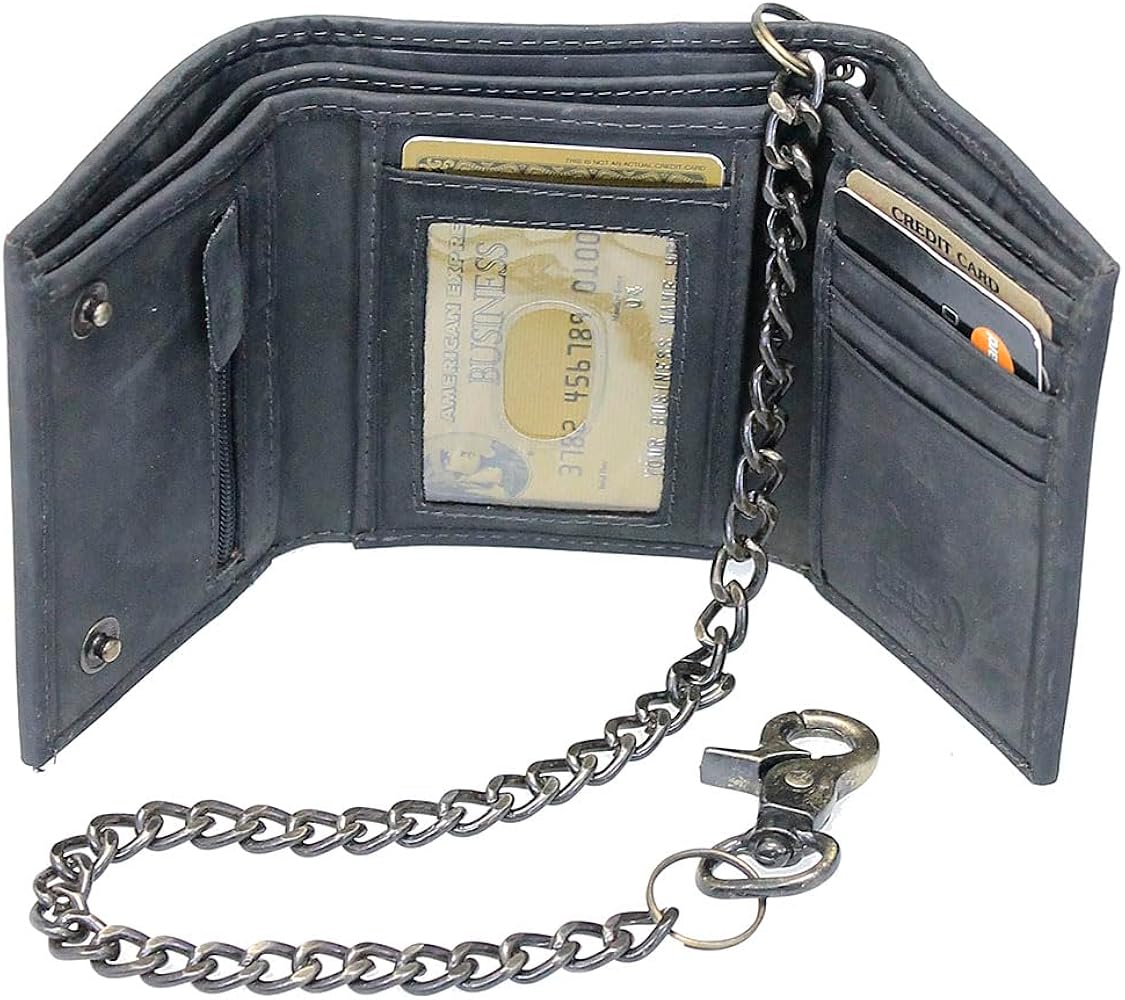 Amazon.com: Vintage Black RFID Trifold Chain Wallet #WC513210KID