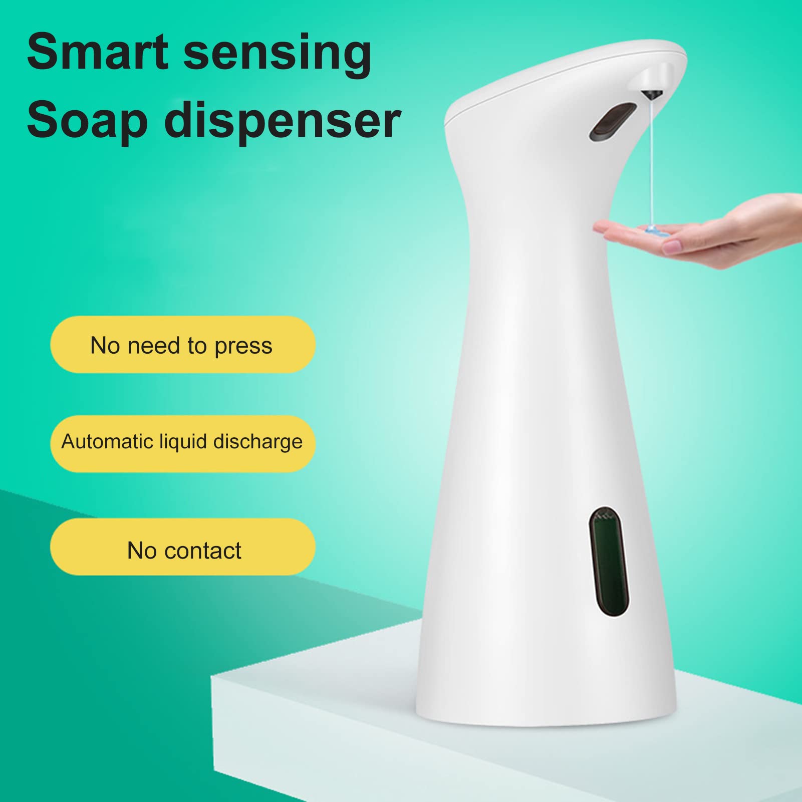 Automatischer Desinfektionsspender, SHINROAD Desinfektionsspender Sensor, Berührungsloser Desinfektionsmittelspender 200ml mit Tropfschale für Badezimmer, Schule, Krankenhaus, Restaurant (Schwarz)