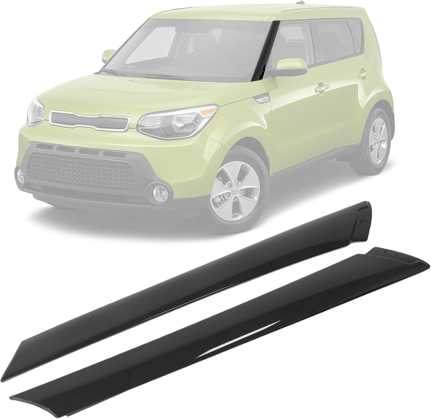 Windshield Pillar Trim Molding Compatible with Kia Soul 2014 2015 2016 2017 2018 2019 A Pillar Window Trim Driver&Passenger Side Replace 86170-B2000 86180-B2000 86170B2000 86180B2000