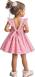 Toddler Girl Easter Dress Summer Cotton Casual Sleeveless Playwear Beach Sundress - Buy now