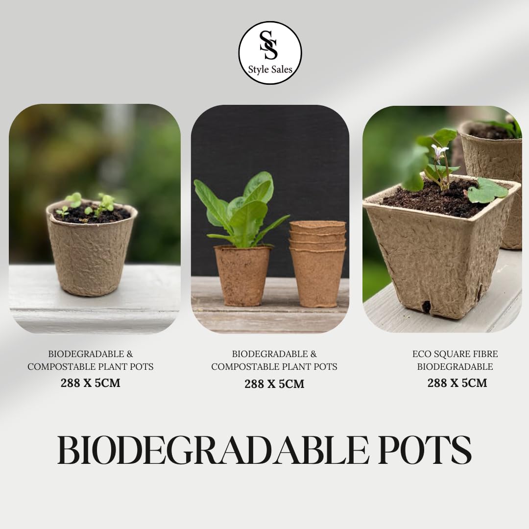 Genérico 100 vasi biodegradabili, ecologici, ecologici, biodegradabili, per giardino, piantine, piantine in cellulosa
