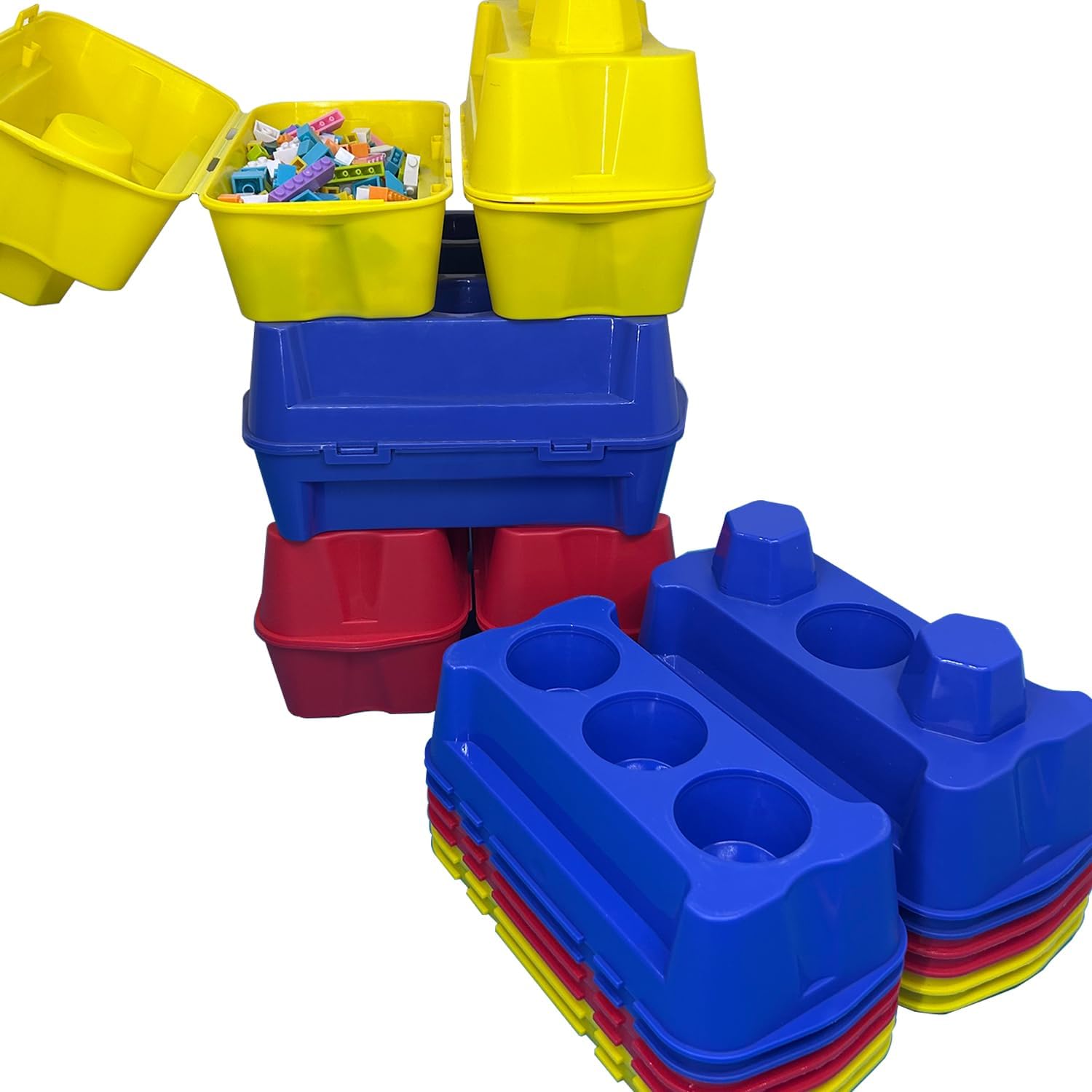 Stacking Storage Prize Box bin for Classroom bin for Organization?3 Color,12pack,9.45''x6.31''x4.92''?