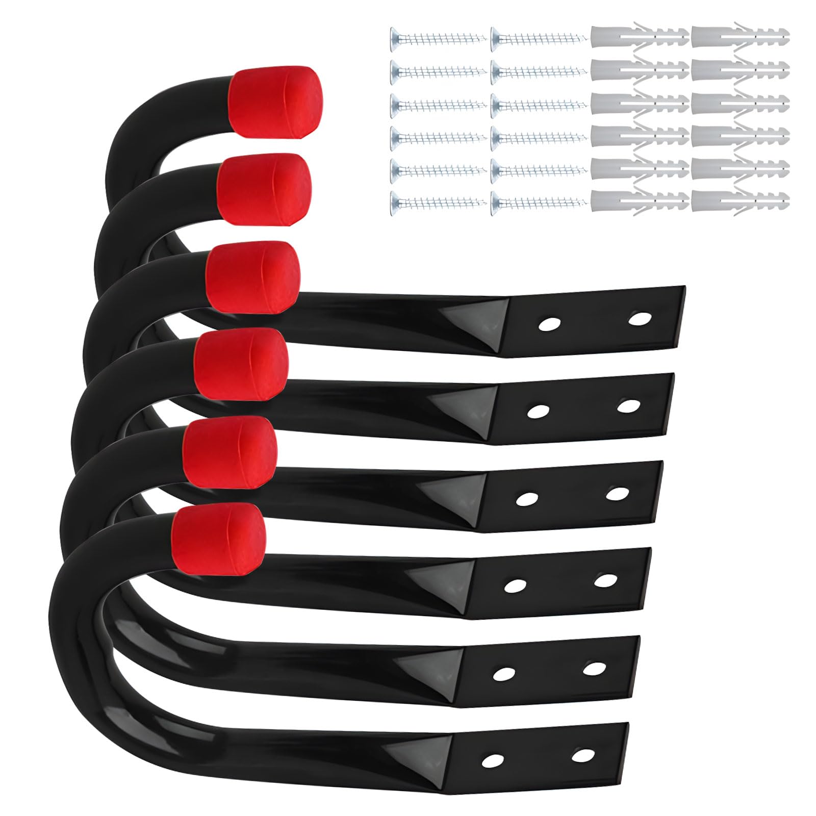 Dslkgwe Red 12Pcs Rust Proof Metal Hooks For Garage Workshop And Basement Load Capacity 30Kg Easy Installation Included Eva Padded Storage Hooks