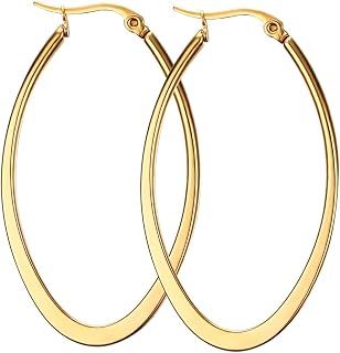 Creole Stainless Steel Oval Earrings for Women
