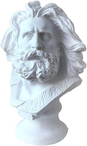 Vista 13 de ECYC Estatua clásica de busto de yeso de imitación de Agrippa de 22 pulgadas, escultura de pintura de fundición de resina blanca Altura 22.0 in