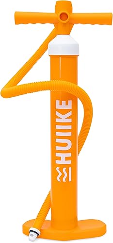 HUIIKE Bomba manual de tabla de remo con bomba manual de doble acción de 15 PSI, bomba de mano estable para paddleboard, bomba de mano de
