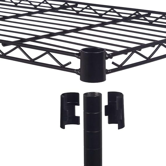 Home Furnishing Plaza 4-Layer Plastic Coated Iron Shelf 35.4x13.8x55.1 Black Utility Storage Organizer Shelf Rack for Kitchen Living Room Bathroom MITPATY