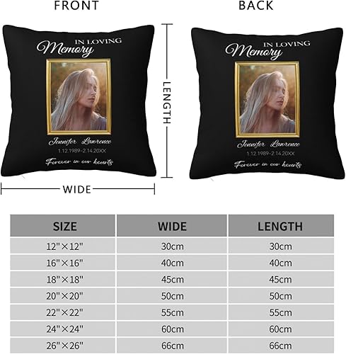 Miniatura 4 de WALXINK Fundas de almohada conmemorativas personalizadas fundas de almohada personalizadas para añadir foto fecha de nombre impresión en ambos lados