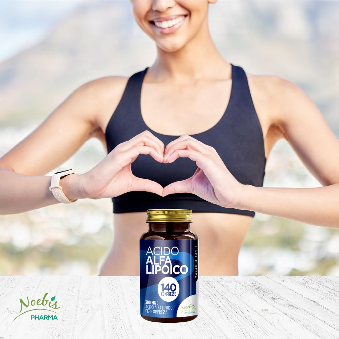 Acido Alfa Lipoico Noebis Pharma - 300 mg per Compressa - 140 Compresse - Supporto Antiossidante e Metabolismo Energetico