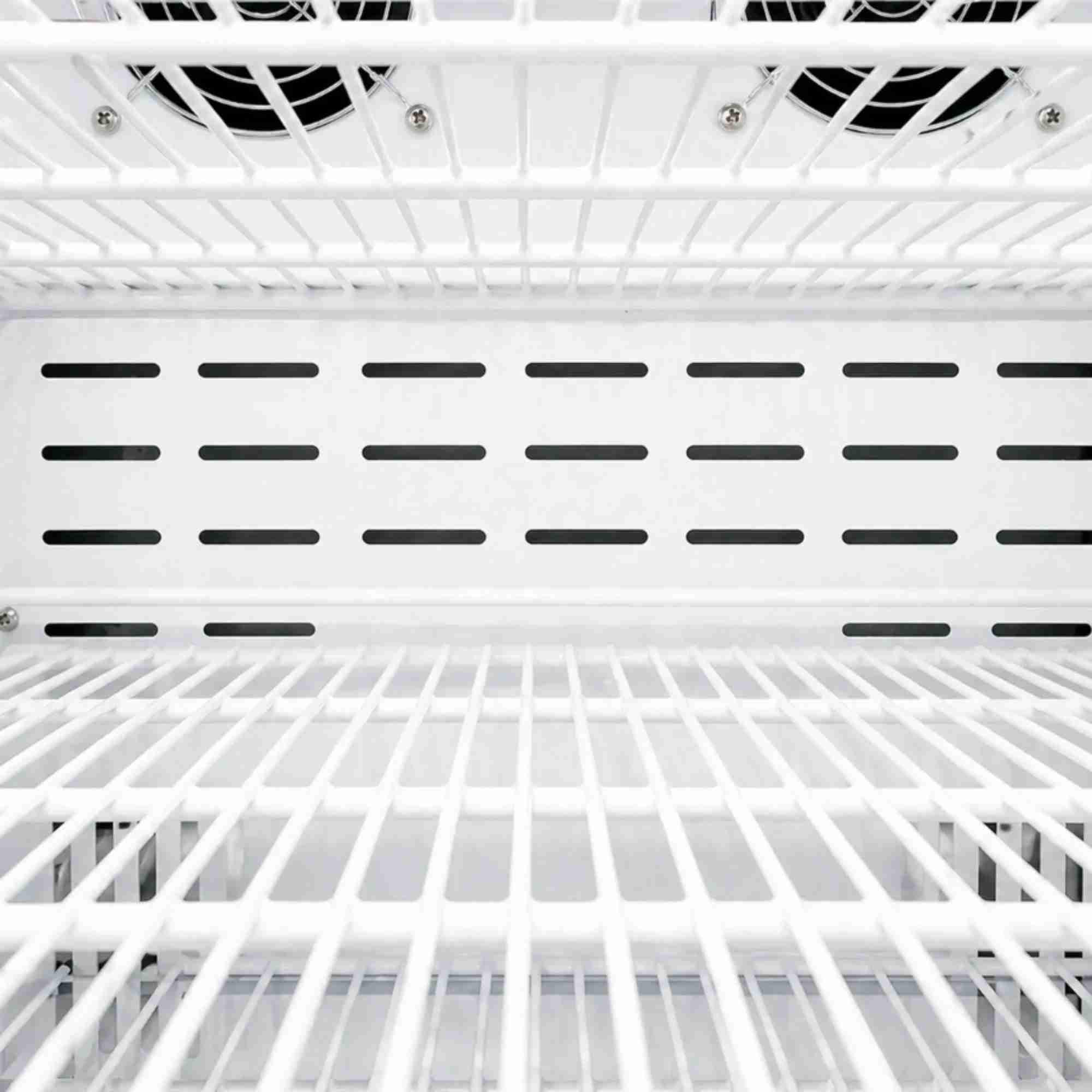 Frigorífico expositor para farmacia con puerta de cristal 133 L y doble ventilación. Armario expositor profesional para medicamentos y productos sanitarios con temperatura uniforme.