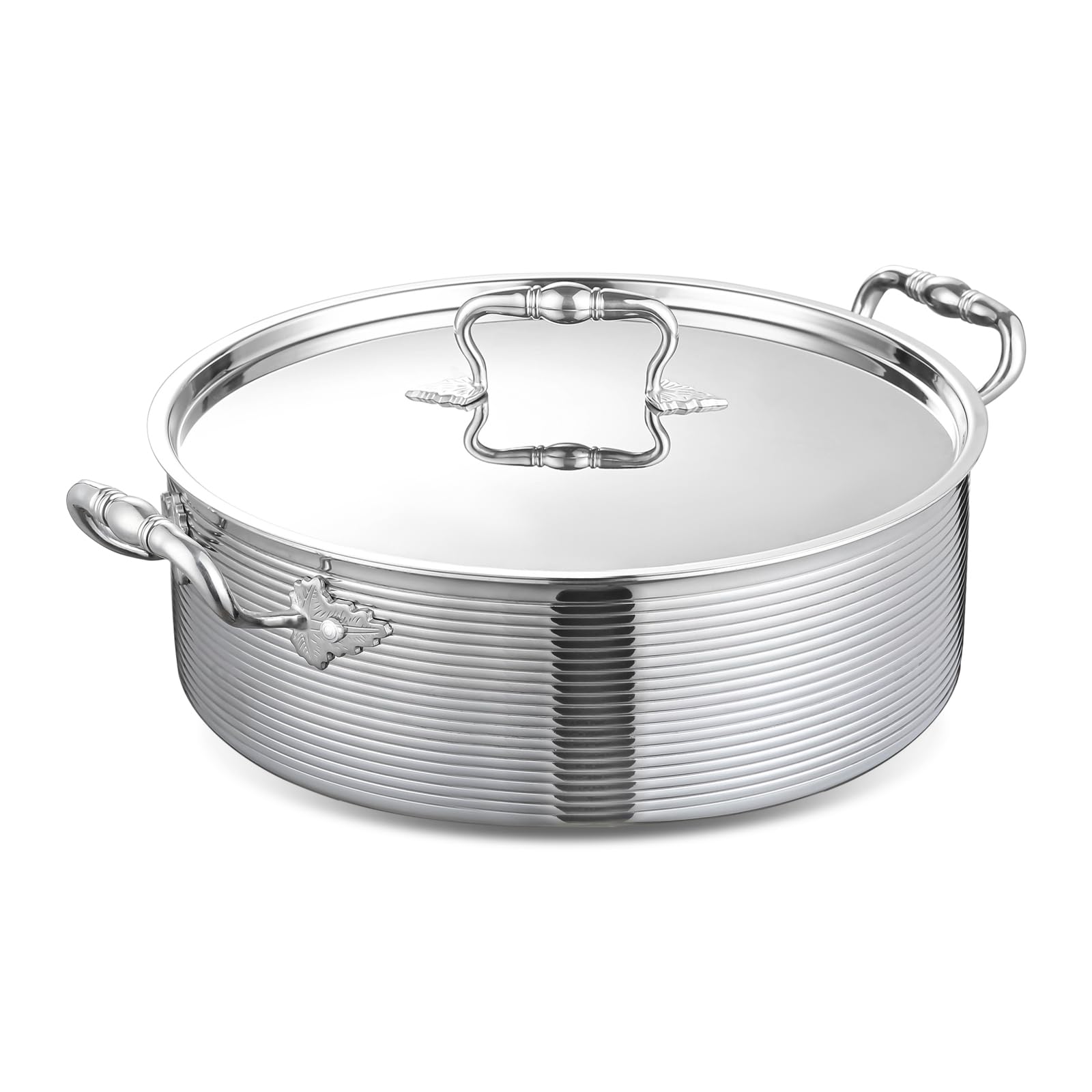 DELARLO 8qt Stainless Steel Braiser Pan -8 DELARLO 8qt Stainless Steel Braiser Pan -8