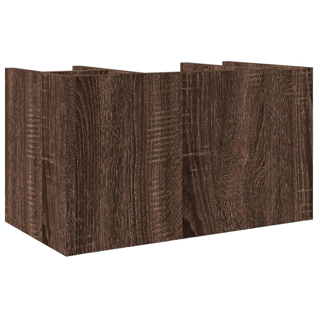 Organizer da scrivania, in legno di quercia, 44,5 x 24 x 25 cm, con 6 scomparti, per cancelleria, organizzazione, portapenne, documenti, per casa e ufficio