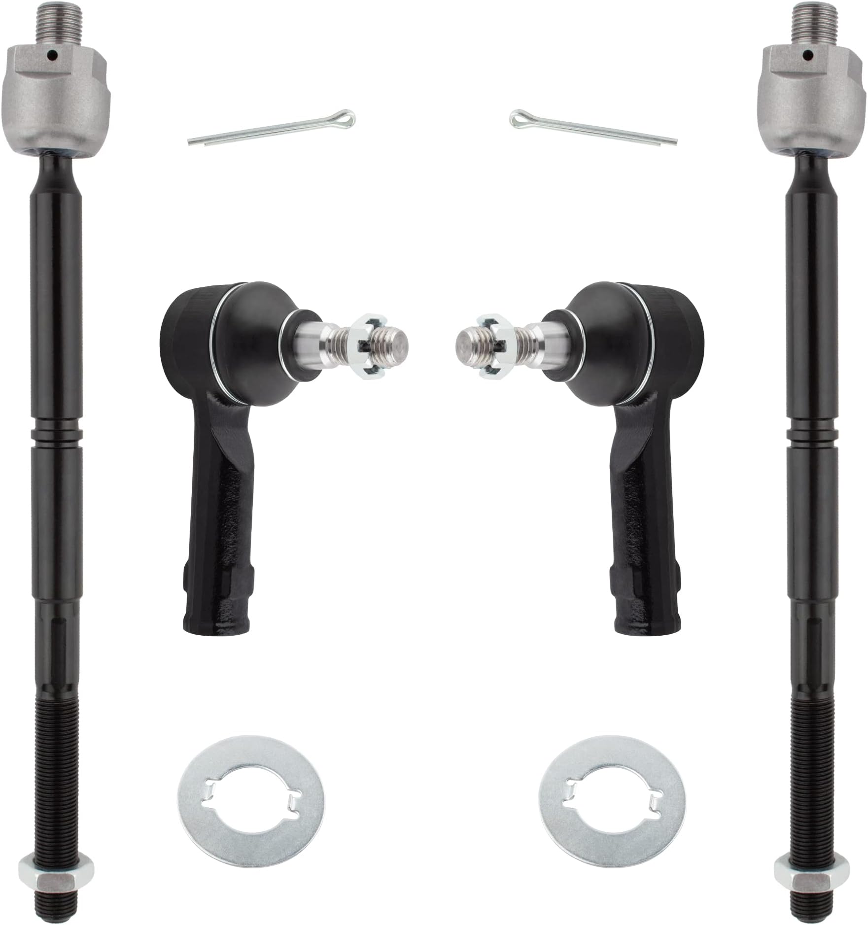 BOXI 4pcs Front Steering Inner and Outer Tie Rod Ends for Ford F-150 2004 2005 2006 2007 2008 (4WD) / Lincoln Mark LT 2004 2005 2006 2007 2008 (4WD) | ES3691 EV463