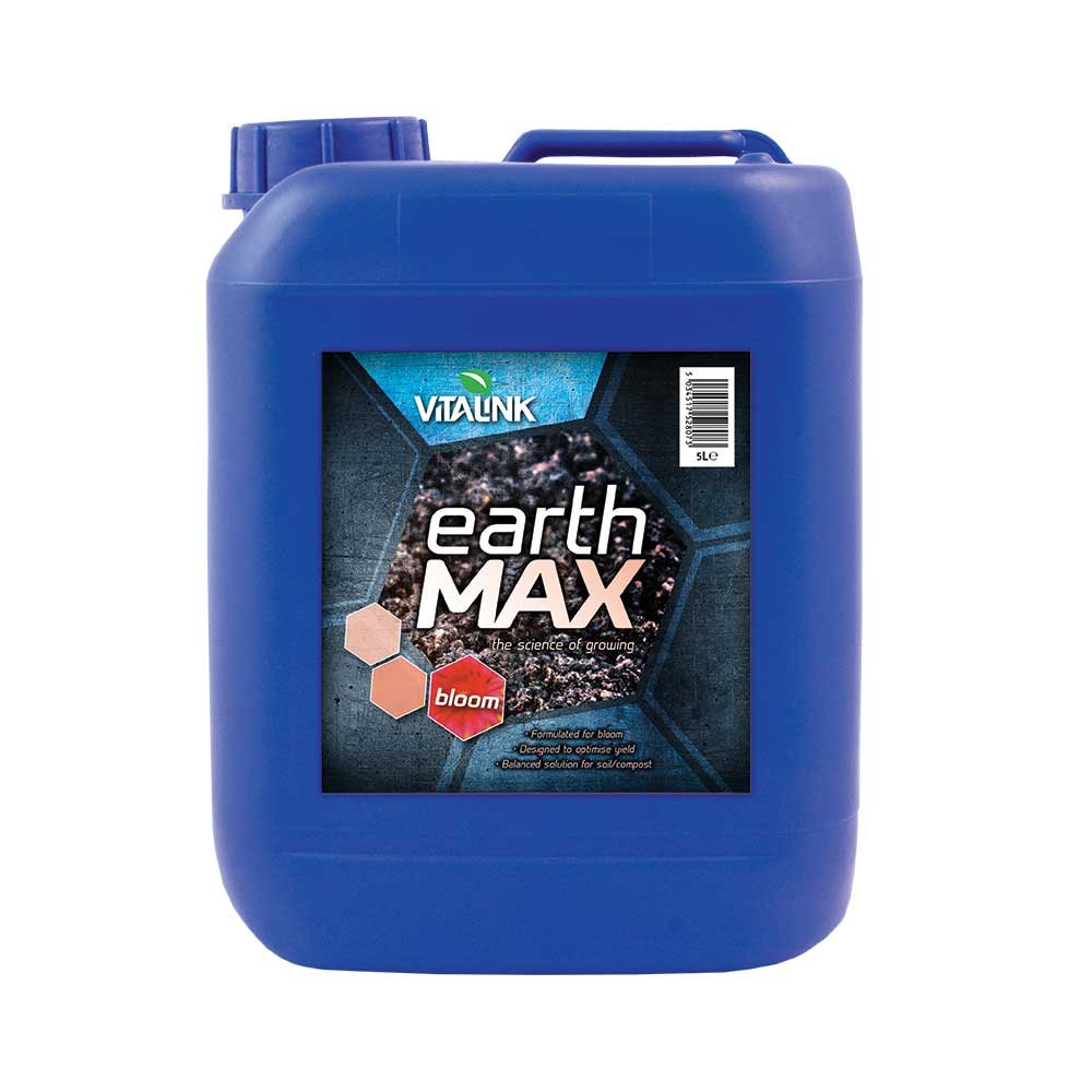 Vitalink Earth Max Bloom 5L Plant Liquid Food For Compost & Soil Bloom Booster Additive Hydroponic Nutrient Feed For Faster Plant Growth