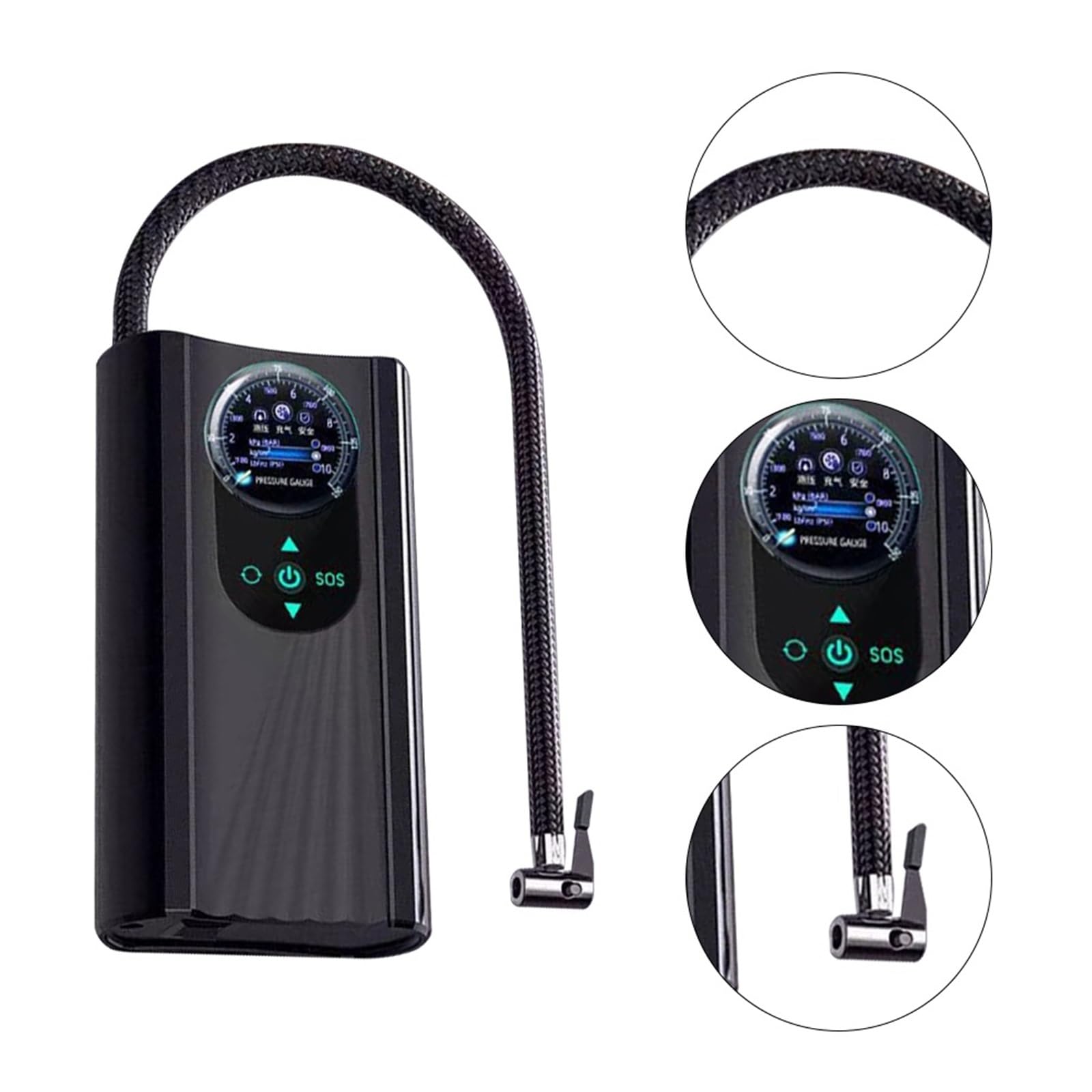 Pompa d'Aria for Auto 12V Gonfiatore for Pneumatici Portatile Semovente Elettrico Ad Alta Precisione con Compressore for Inflazione Istantanea(2pcs)