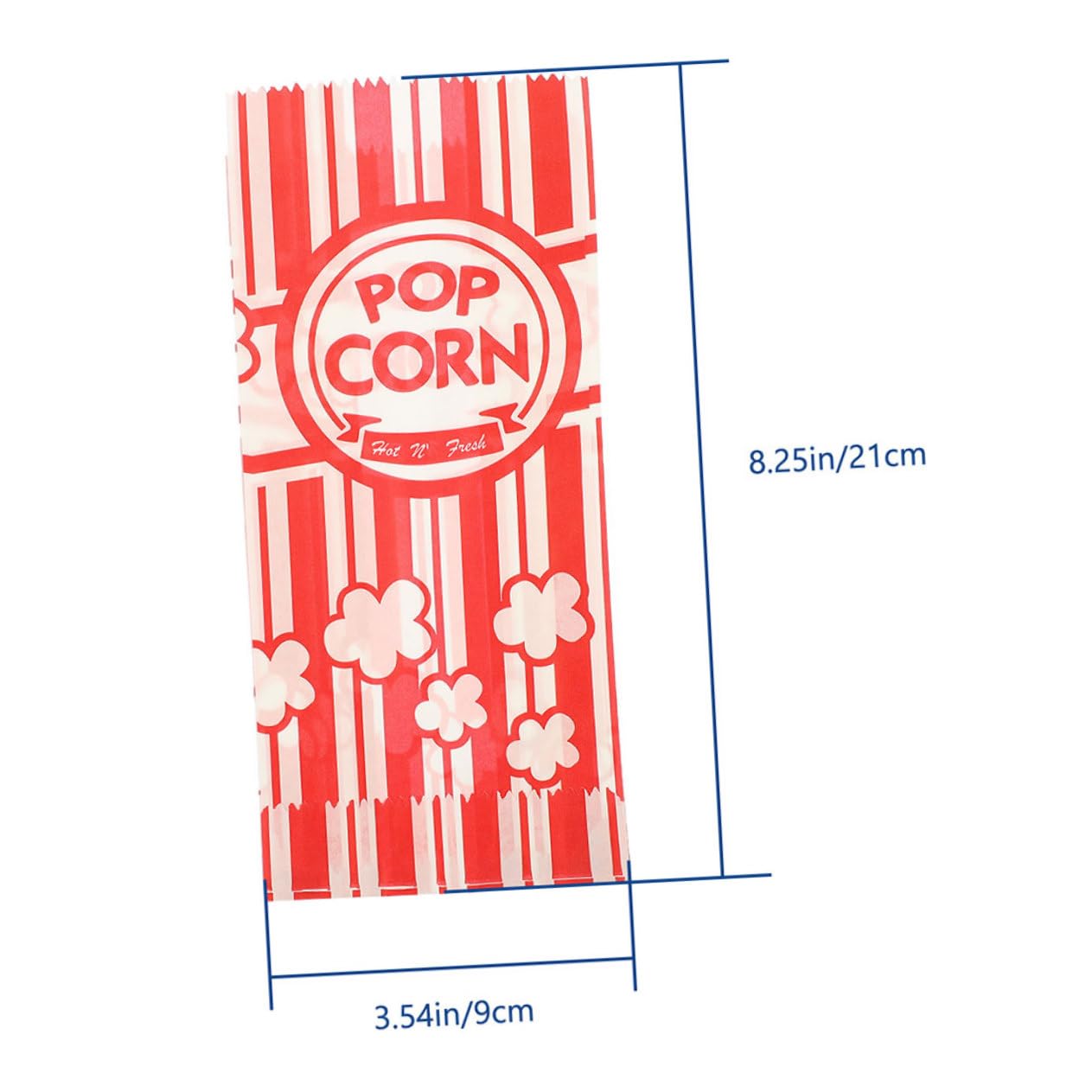 Amosfun 20Pcs Grease Resistant Paper Popcorn Bags for Parties Snack Holders Bulk Popcorn Packaging for Birthdays Events