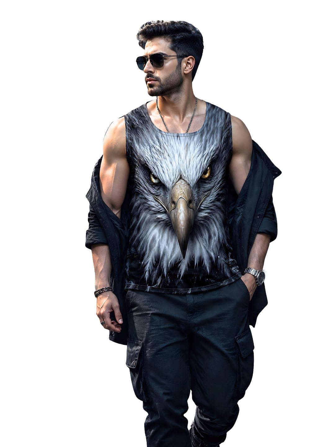 Warhawk Printed Sleeveless Sando Tank top Gym & Street wear for Men-image-2