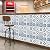 LONGKING Peel and Stick Backsplash Tile Stickers, Admiral Blue Geometric-Shaped Pattern Tile for Kitchen, Stick on Wall Tiles (10 Sheets)