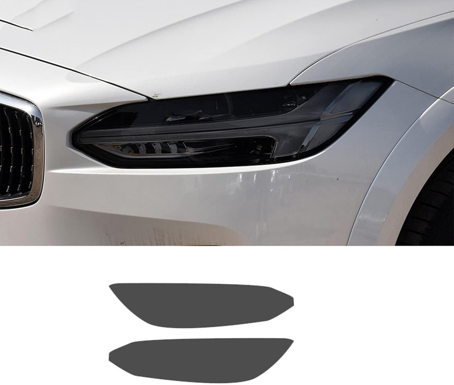 SamLng Car Front Light Film for Volvo V90 S90 2017 2018 2019 2020 Accessories Car Headlight Tint Black Protective Film Protection Transparent TPU Sticker