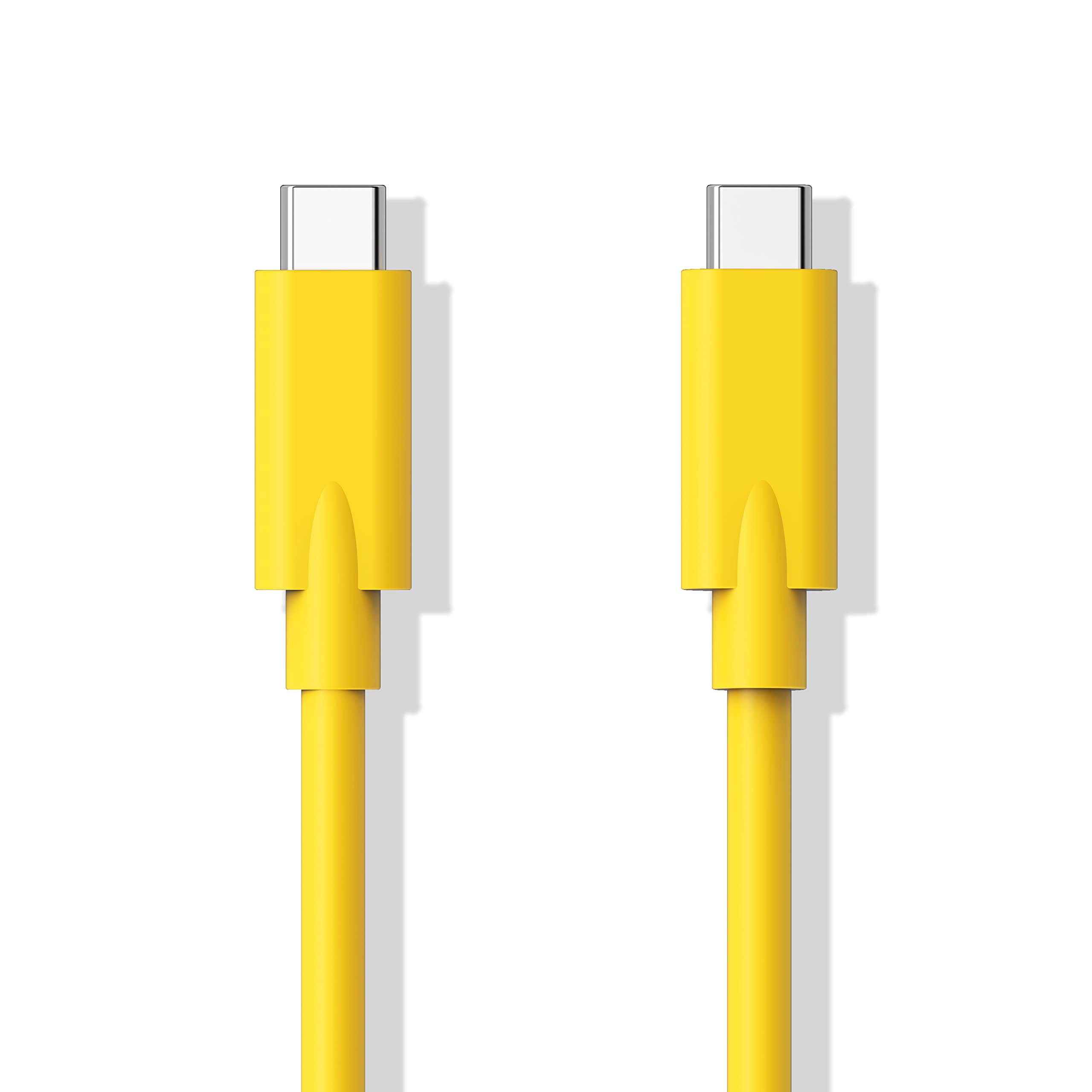 Cavo da USB C a USB C 2.0 con 100W PD, trasferimento dati 480Mbps 5A ricarica rapida tipo C a C cavo compatibile con smartphone, tablet, computer portatile - 1,6 m (giallo)